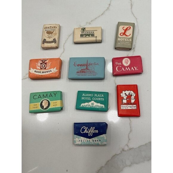 Vintage US Hotel Soaps Lot of 10 from the 50/60s - Picture 1 of 2